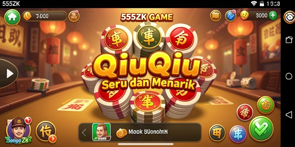 Screenshot gameplay QiuQiu di 555ZK yang seru dan menegangkan.