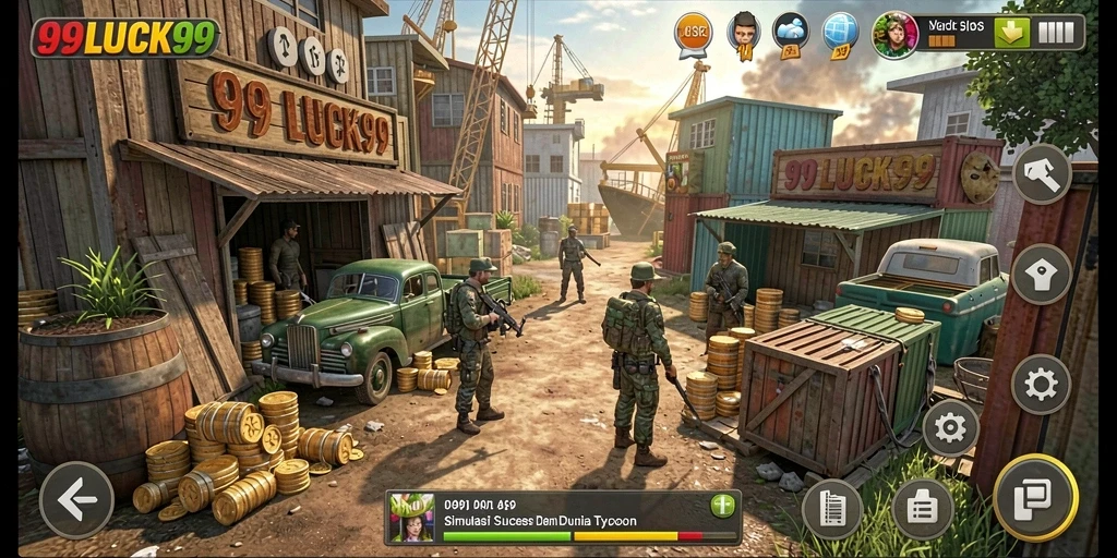 Tampilan gameplay <strong>99LUCK99</strong> yang penuh warna dan dinamis.
