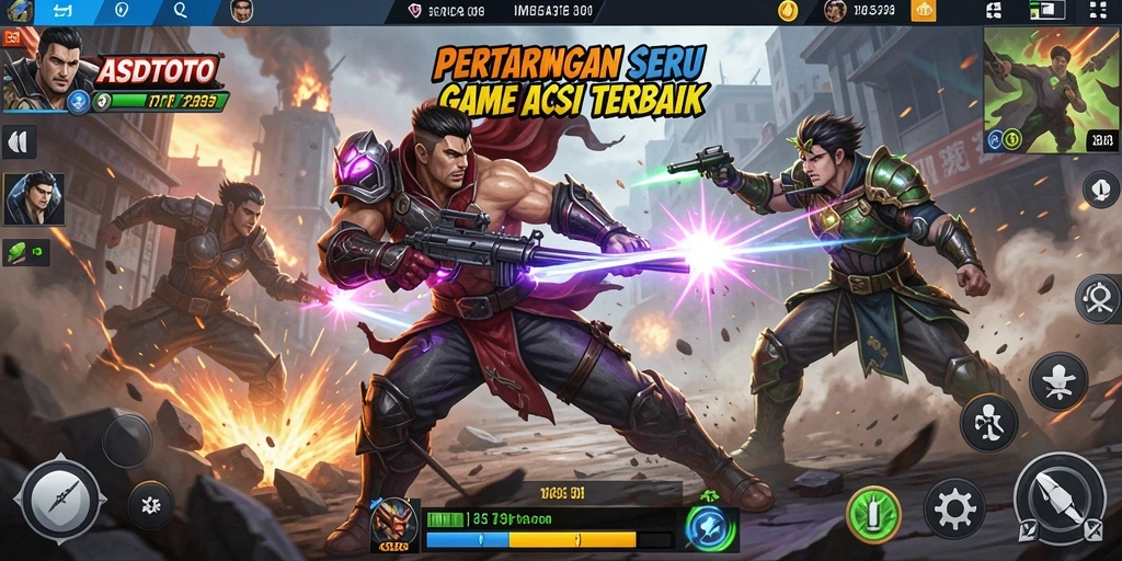 Screenshot utama ASDTOTO menampilkan aksi pertarungan yang seru dan menegangkan.