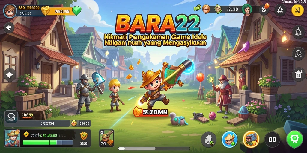 Screenshot gameplay BARA22 yang menunjukkan karakter aktif dalam permainan Idle.