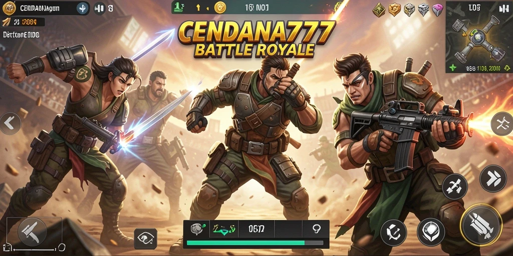 Tampilan gameplay CENDANA777 yang mendebarkan di arena Battle Royale.