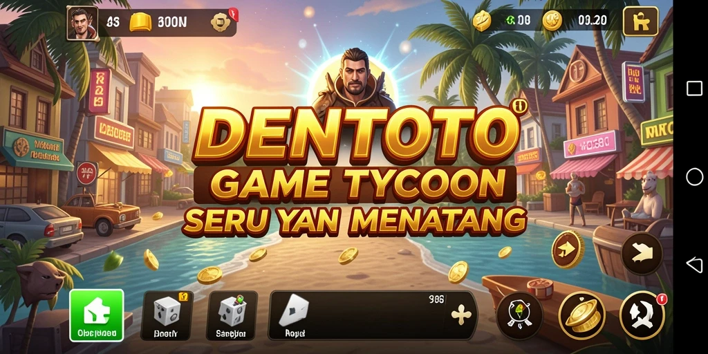 Screenshot gameplay DENTOTO menampilkan pengelolaan bisnis yang menantang.