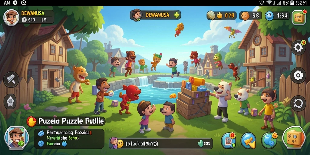 Screenshot gameplay DEWANUSA menampilkan tantangan Puzzle yang menarik.