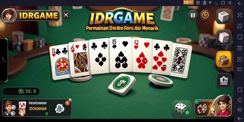 Tampilan gameplay IDRGAME menampilkan aksi domino yang seru dan interaktif.