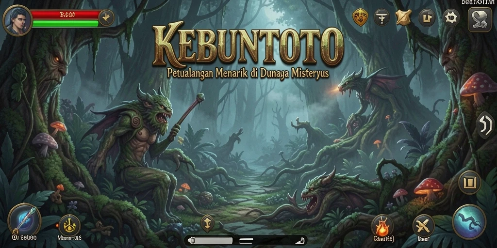 Tampilan gameplay menegangkan dari KEBUNTOTO yang penuh petualangan.