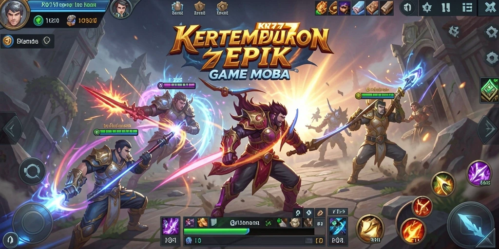 Screenshot utama menunjukkan aksi multiplayer seru dan karakter unik di KM777.
