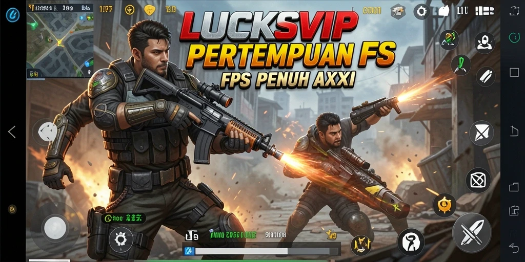 Tampilan gameplay mendebarkan dari LUCKSVIP dengan aksi FPS intens.