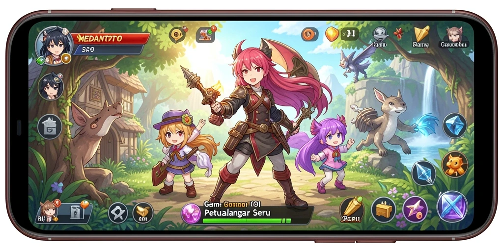 Screenshot MEDANTOTO menampilkan karakter Anime dalam aksi seru.