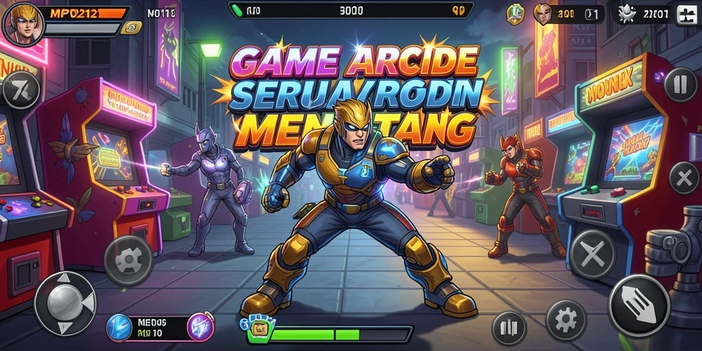 Screenshot MPO2121 menunjukkan keseruan gameplay arcade yang menantang.