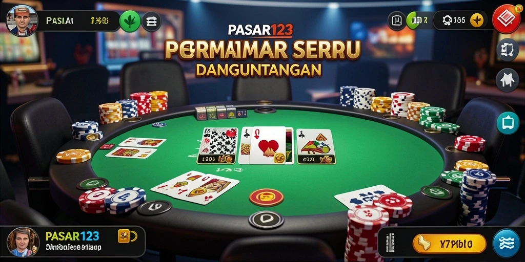 Screenshot PASAR123 menampilkan aksi seru permainan Poker.