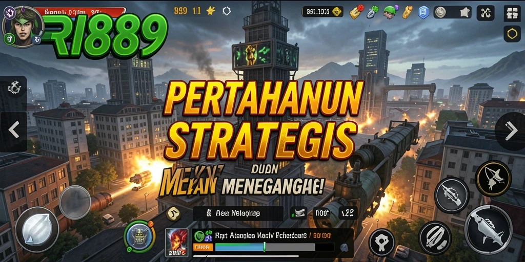 Tampilan gameplay menegangkan dari RI889 yang menguji strategi Tower Defense.