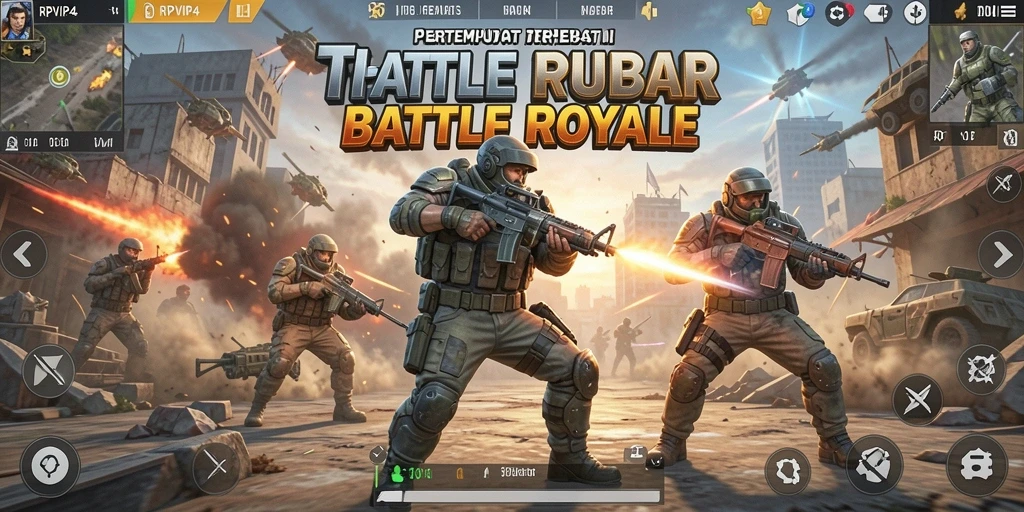 Tampilan seru gameplay RPVIP4 dalam aksi Battle Royale.
