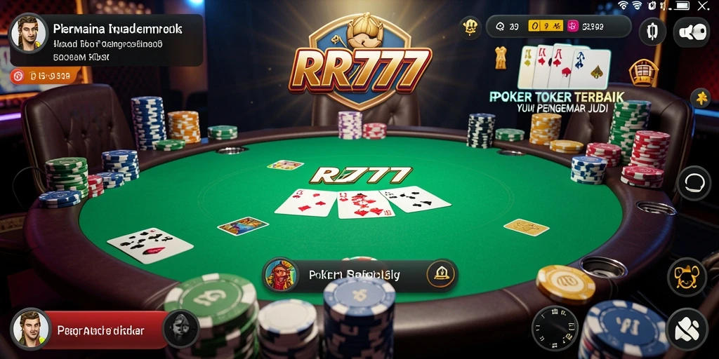 Tampilan menarik dari gameplay Poker di RR777 yang mendebarkan.