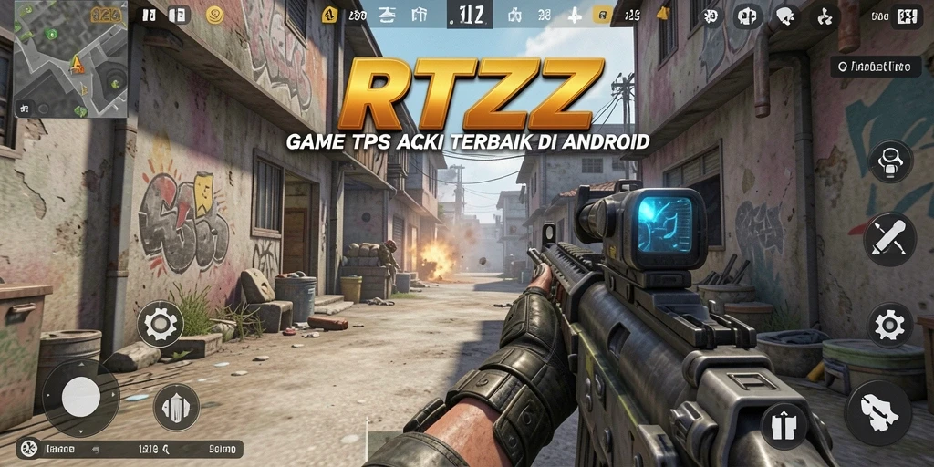 Screenshot RTZZ menampilkan aksi gameplay TPS yang menegangkan.