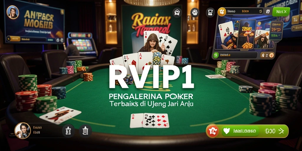 Tampilan game RVIP1 menampilkan aksi Poker yang mendebarkan.
