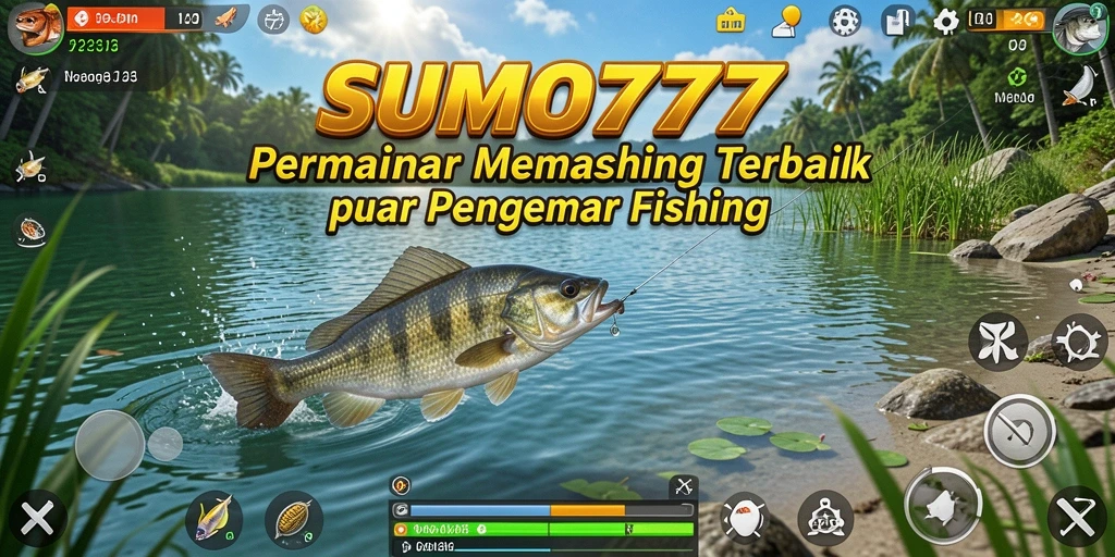 Tampilan gameplay SUMO777 dengan ikan dan pemandangan yang memukau.