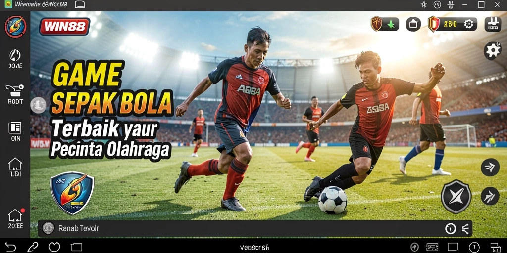 Screenshot dari gameplay WIN88 yang menampilkan aksi sepak bola seru.